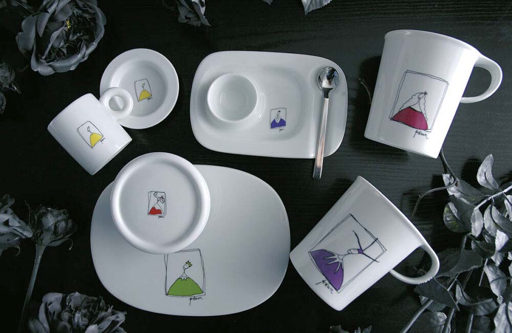 Weiße bonApart-Porzellanobjekte der Sweet-Animals-Kollektion